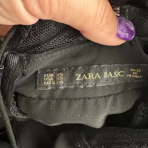 2/$30 ZARA Basic Halter Midi Slip Dress Black XS #A0667 - Picture 5 of 8